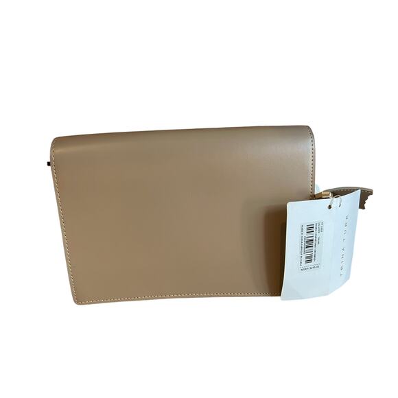 Trina Turk Structured Leather Crossbody Bag Taupe - Picture 4 of 9